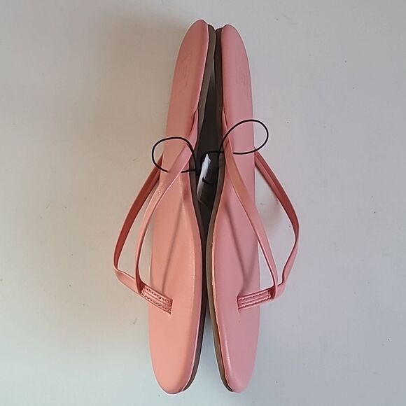 Gap Vegan Leather Coral Pink Flip Flops Thongs Toe Sandals Size 9 - Picture 6 of 12